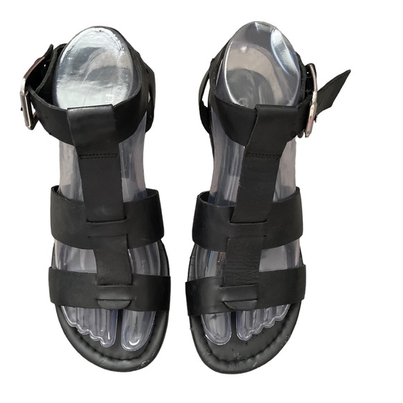 Franco Sarto Women's Wyona Gladiator Black Wedge Heel Sandal Leather - Picture 2 of 8